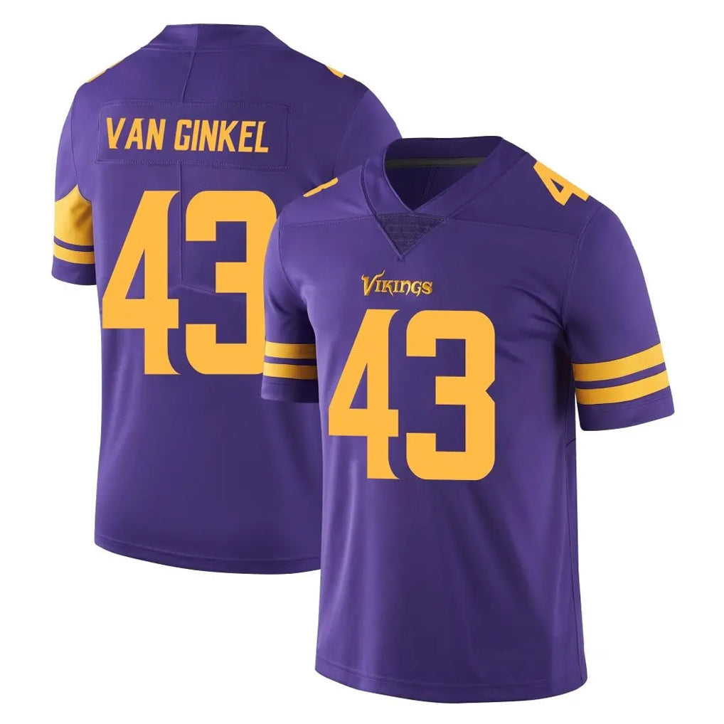 Parkc MN.Vikings #43 Andrew Van Ginkel Player Purple Limited Color Rush Home Game Stitched Jerseys