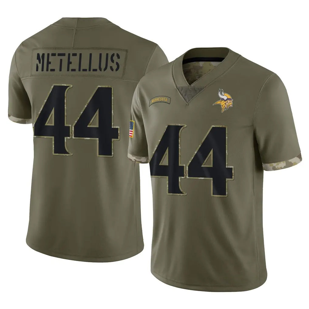 Tocy MN.Vikings #44 Josh Metellus Player Olive Salute To Service Limited Stitched Jerseys