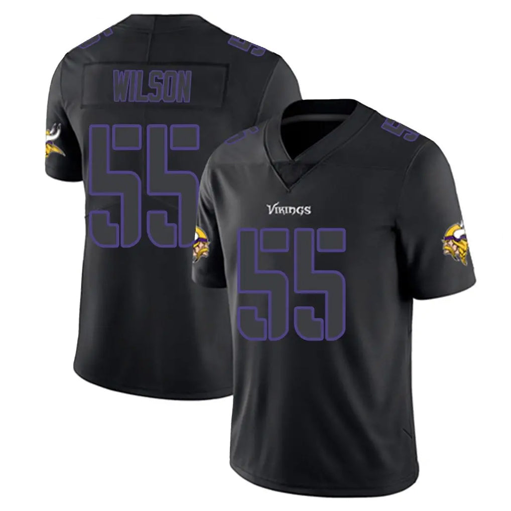 Tocy MN.Vikings #55 Eric Wilson Player Black Impact LImited Home Game Stitched Jerseys