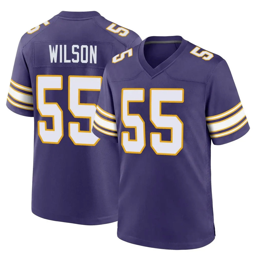 Tocy MN.Vikings #55 Eric Wilson Player Purple Classic Home Game Stitched Jerseys