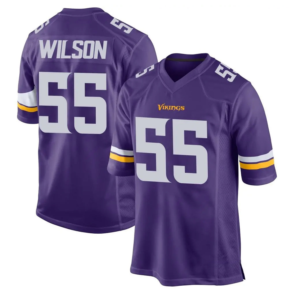 Tocy MN.Vikings #55 Eric Wilson Player Purple Home Game Stitched Jerseys