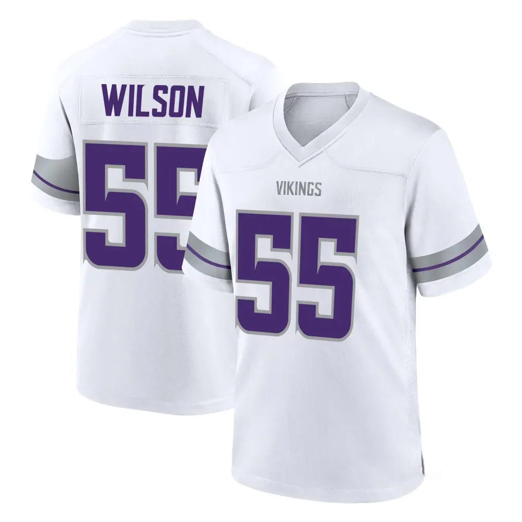 Tocy MN.Vikings #55 Eric Wilson Player White Alternate Home Game Stitched Jerseys