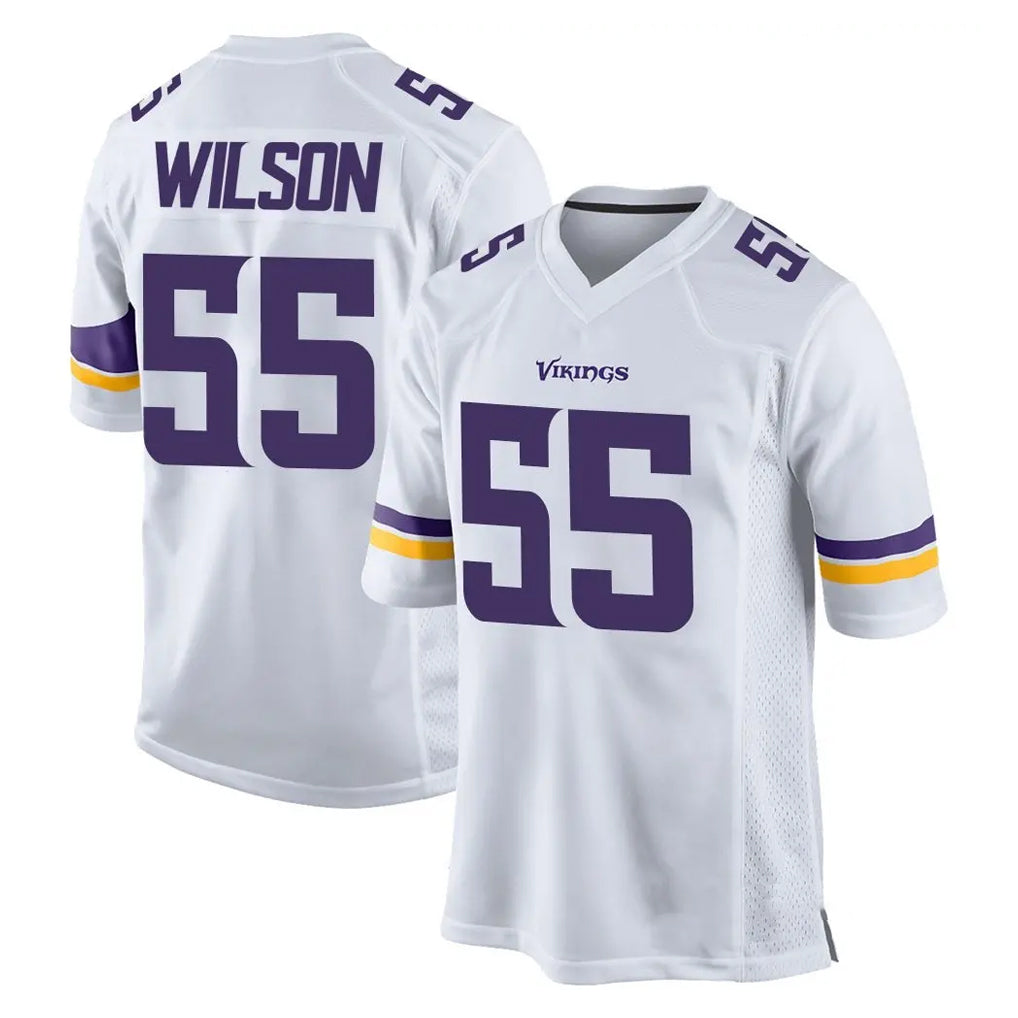 Tocy MN.Vikings #55 Eric Wilson Player White Home Game Stitched Jerseys