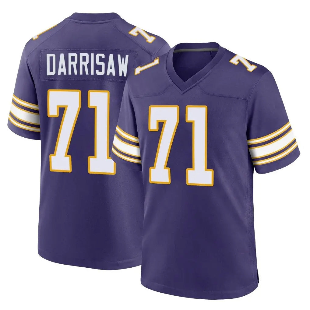 Tocy MN.Vikings #71 Christian Darrisaw Player Purple Classic Home Game Stitched Jerseys