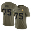 Tocy MN.Vikings #75 Brian O'Neill Player Olive Salute To Service Limited Stitched Jerseys