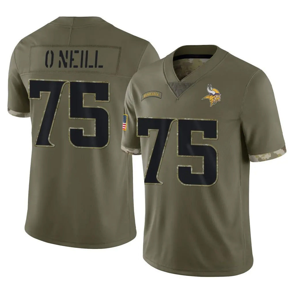 Tocy MN.Vikings #75 Brian O'Neill Player Olive Salute To Service Limited Stitched Jerseys