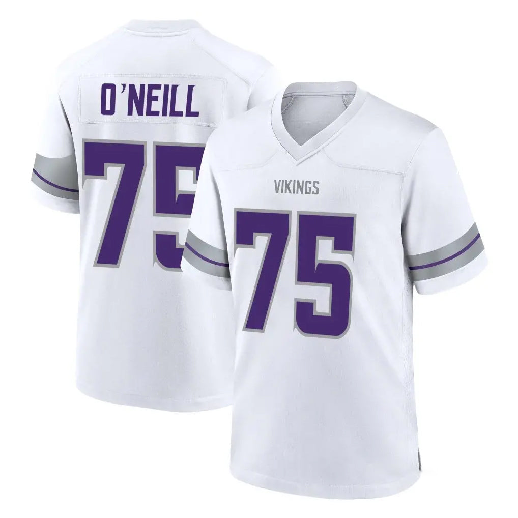 Tocy MN.Vikings #75 Brian O'Neill Player White Alternate Home Game Stitched Jerseys