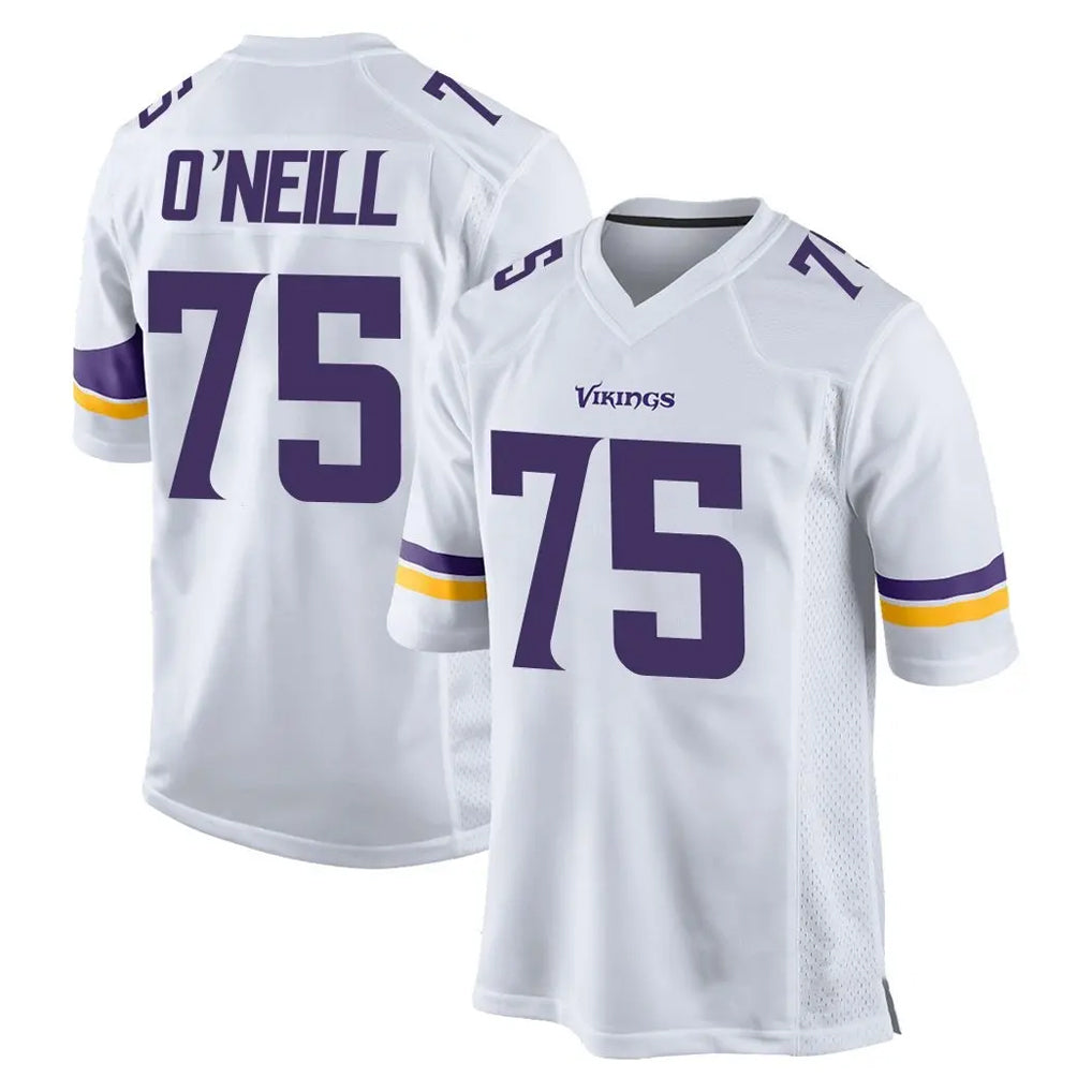 Tocy MN.Vikings #75 Brian O'Neill Player White Home Game Stitched Jerseys