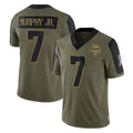 Tocy MN.Vikings #7 Byron Murphy Jr. Player Olive Salute To Service Limited Game Stitched Jerseys