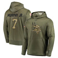 Tocy MN.Vikings #7 Byron Murphy Jr. Player Olive Salute to Service Pullover Hoodies Home Game Stitched Jerseys