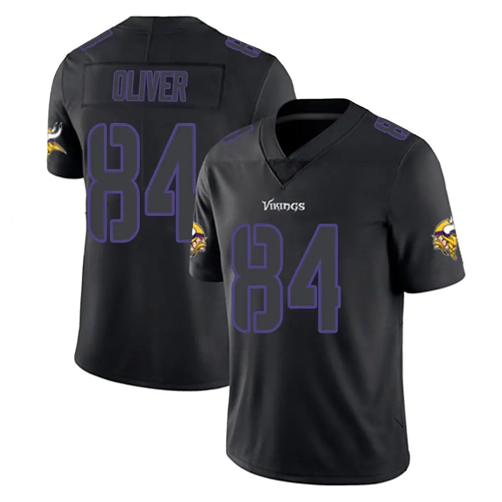 Tocy MN.Vikings #84 Josh Oliver Player Black Impact LImited Home Game Stitched Jerseys