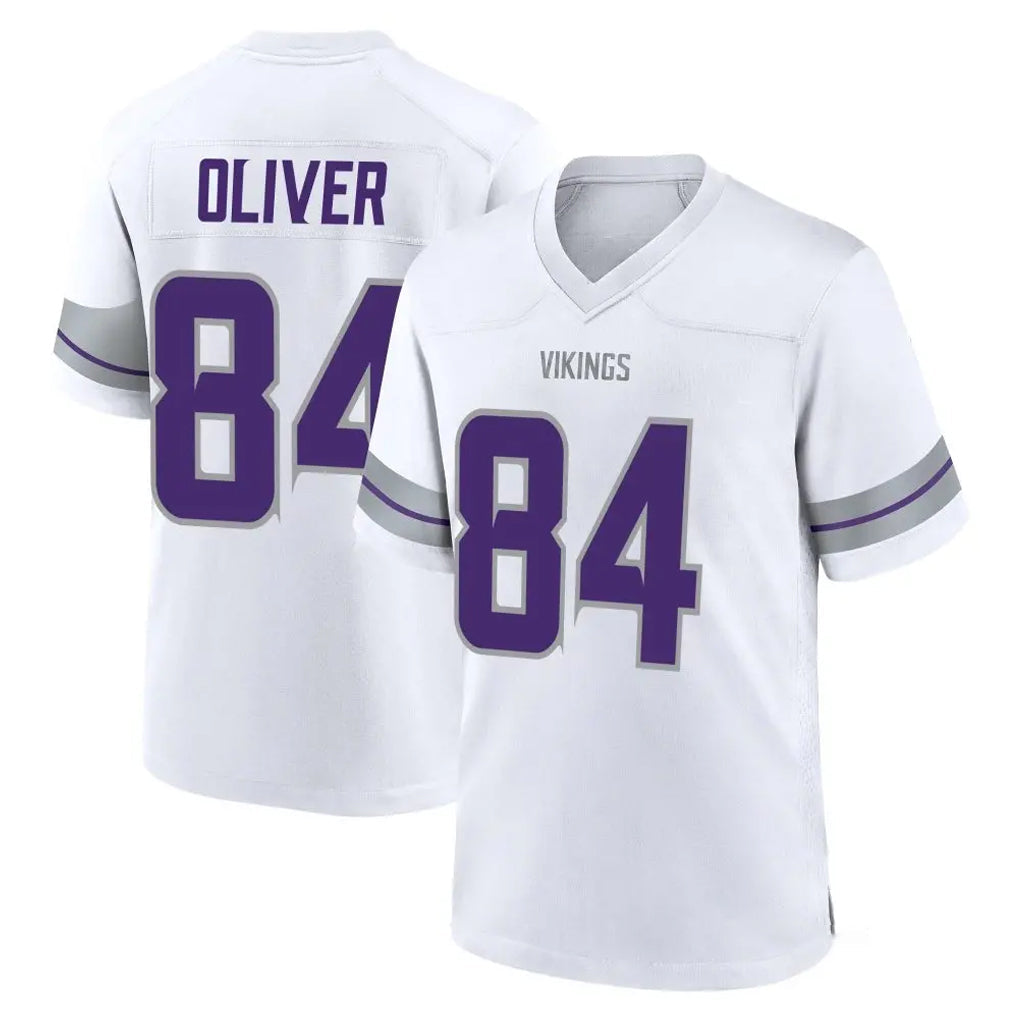 Tocy MN.Vikings #84 Josh Oliver Player White Alternate Home Game Stitched Jerseys