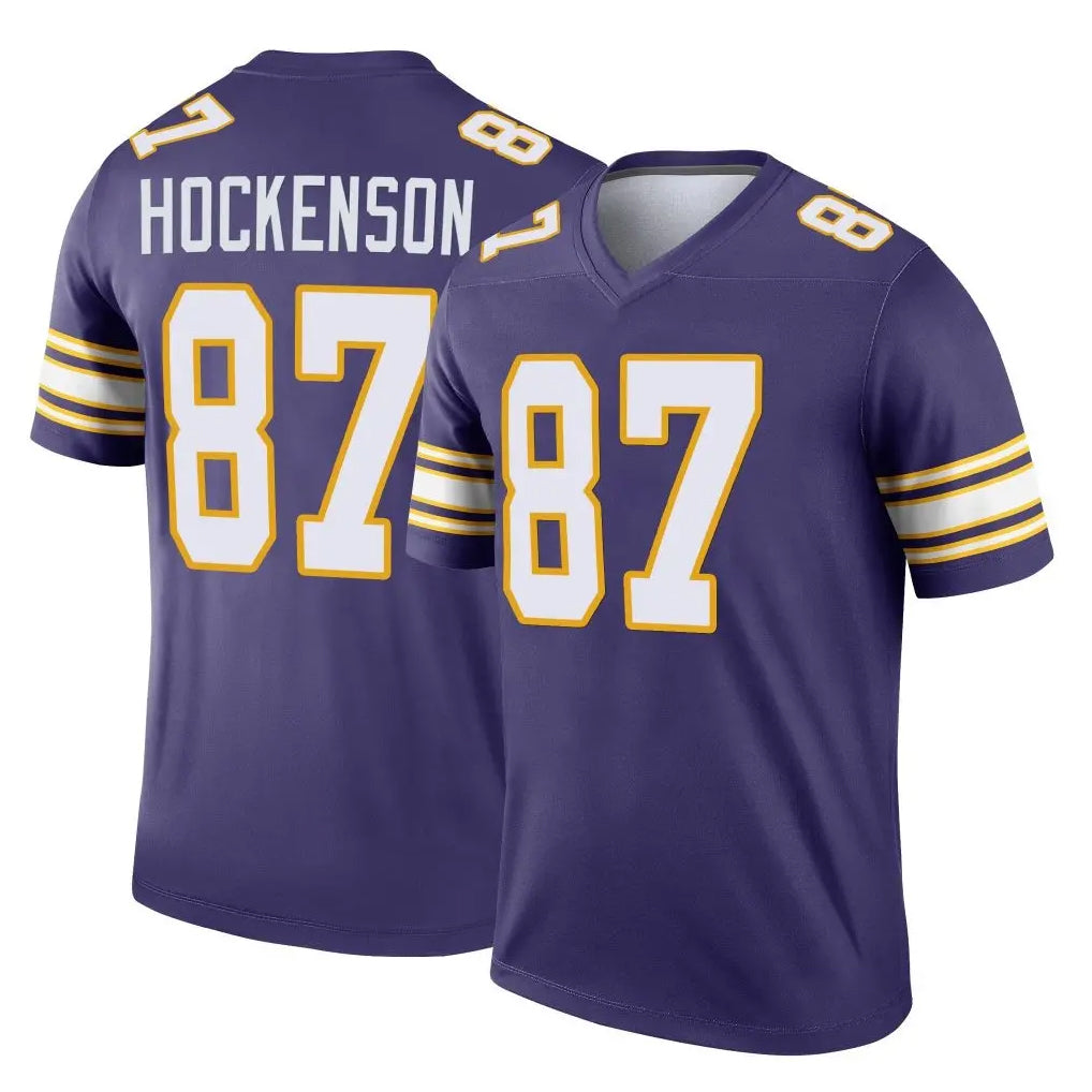 Tocy MN.Vikings #87 T.J. Hockenson Player Purple Limited Classic Home Game Stitched Jerseys