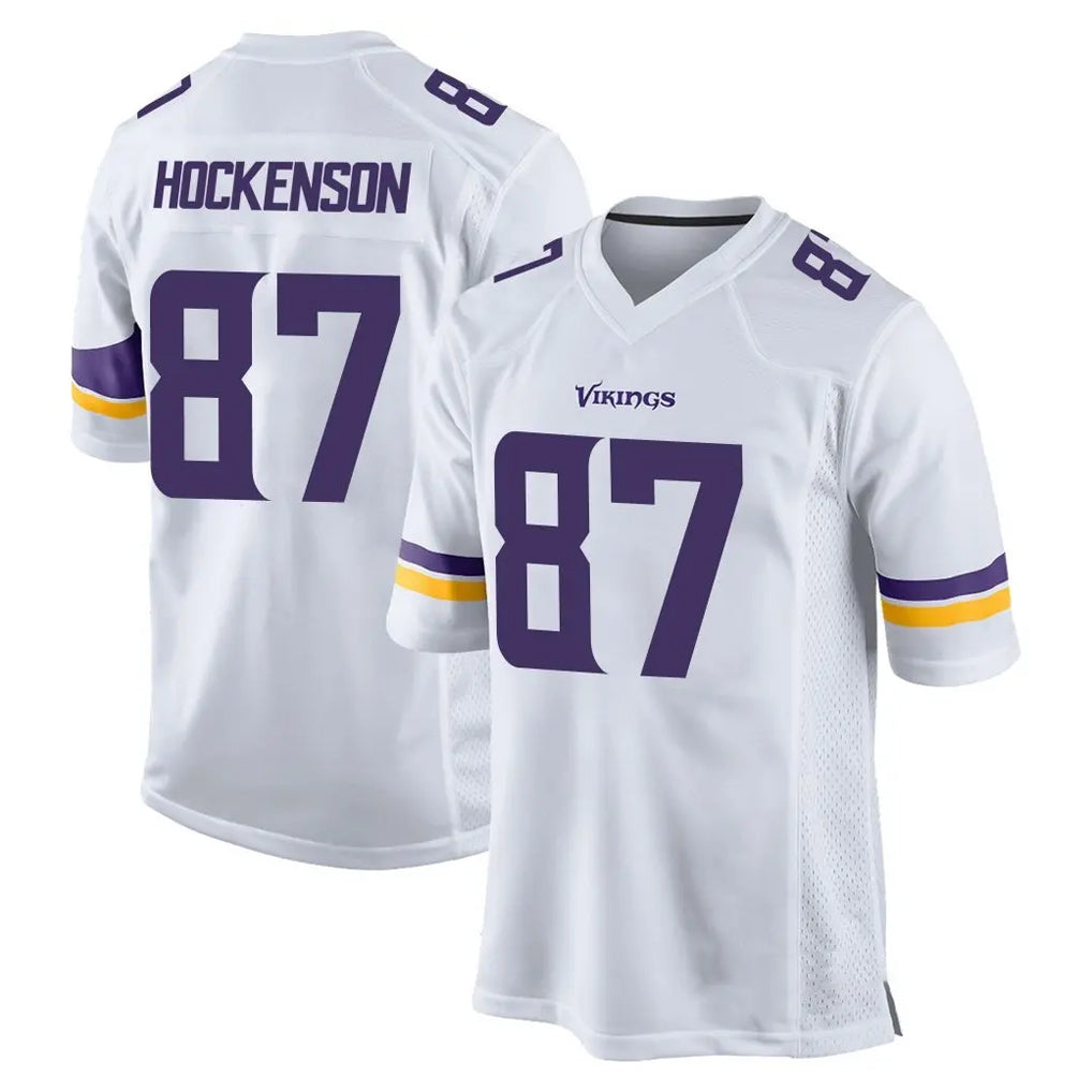 Tocy MN.Vikings #87 T.J. Hockenson Player White Home Game Stitched Jerseys