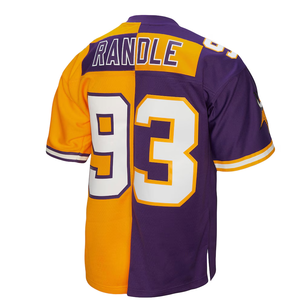 Tocy MN.Vikings #93 John Randle Mitchell & Ness PurpleGold 1998 Split Legacy Replica Jersey
