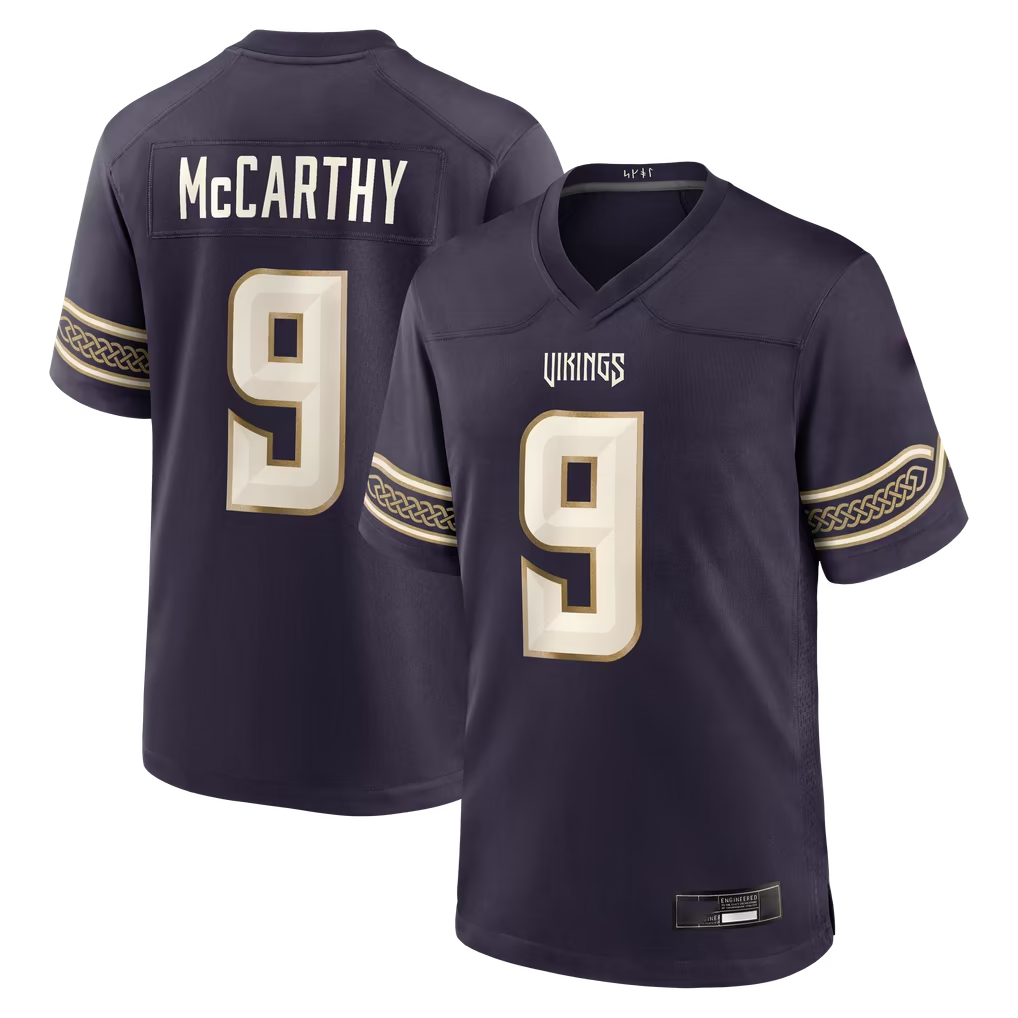 Tocy MN.Vikings #9 J.J. McCarthy Purple 2026 Rivalries Collection Game Stitched Jerseys