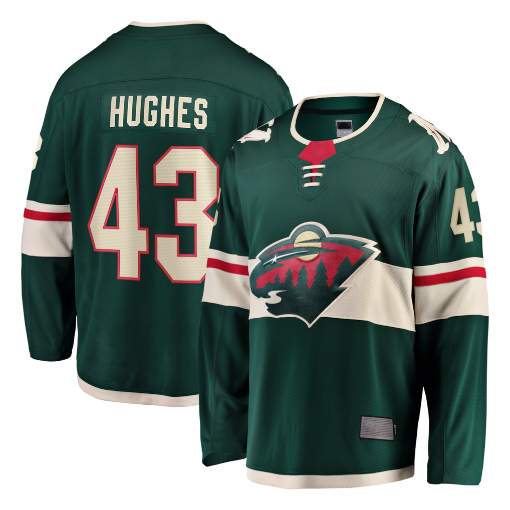 Tocy M.Wild #43 Quinn Hughes Green Home Breakaway Jerseys