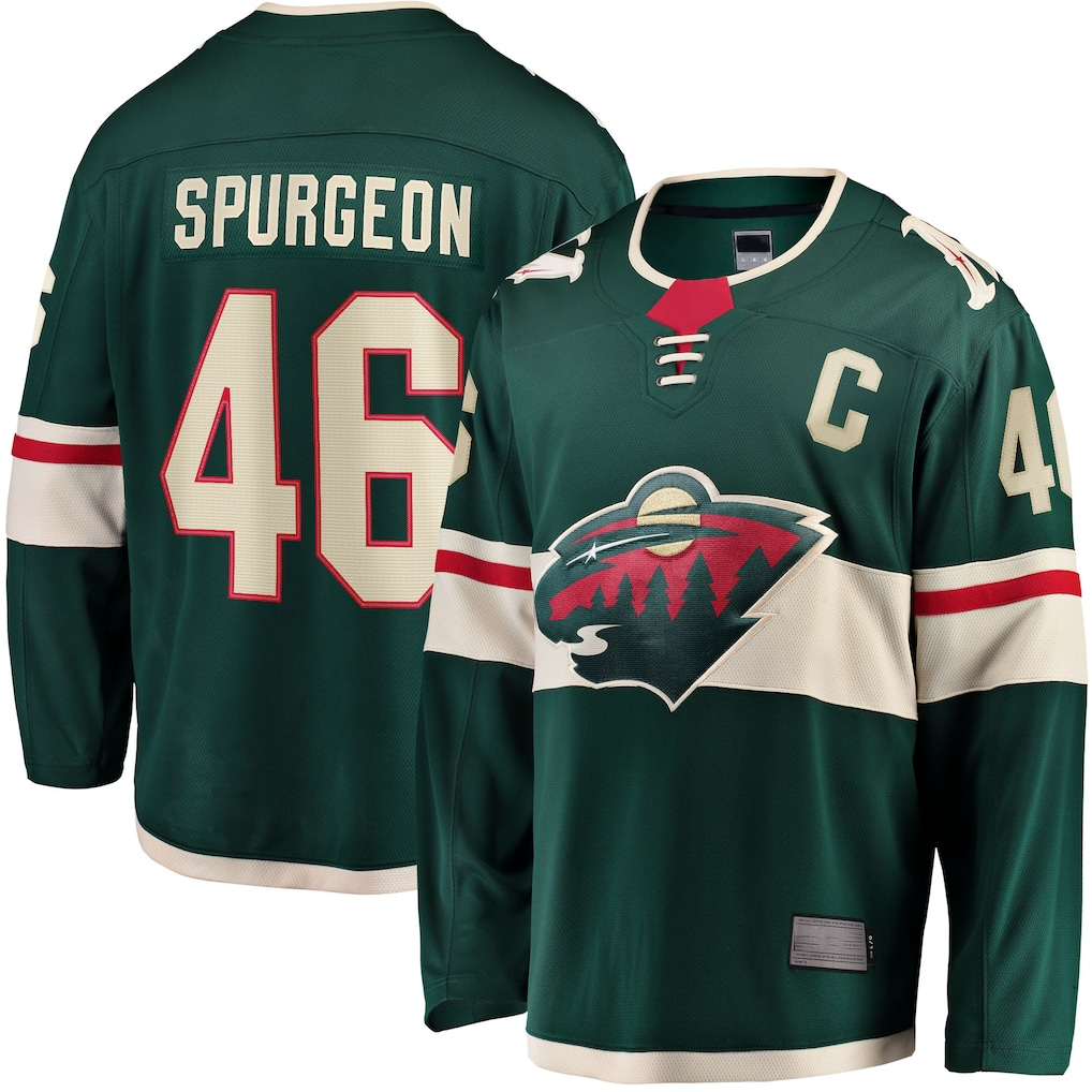 Tocy M.Wild #46 Jared Spurgeon Green Home Breakaway Player Jerseys