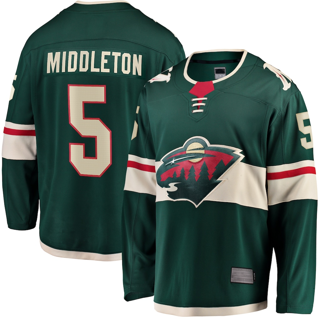 Tocy M.Wild #5 Jake Middleton Green Home Breakaway Player Jerseys