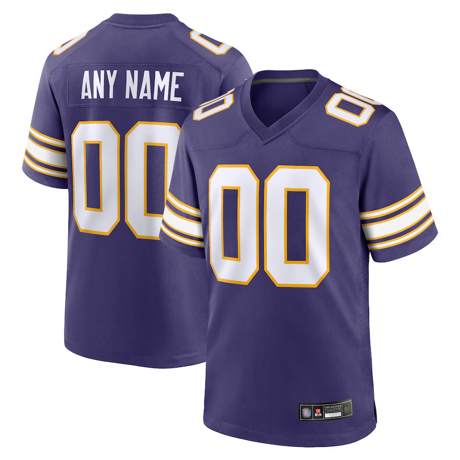 tocy Custom MN.Vikings Secondary Alternate Game Stitched Jerseys