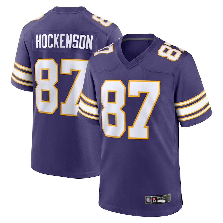 tocy MN.Vikings Secondary Alternate Game Football Jerseys - Purple - #87 T.J. Hockenson Player Stitched Jerseys