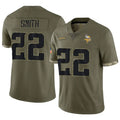 tocy MN.Vikings #22 Harrison Smith Player Salute To Service Limited Olive Stitched Jerseys