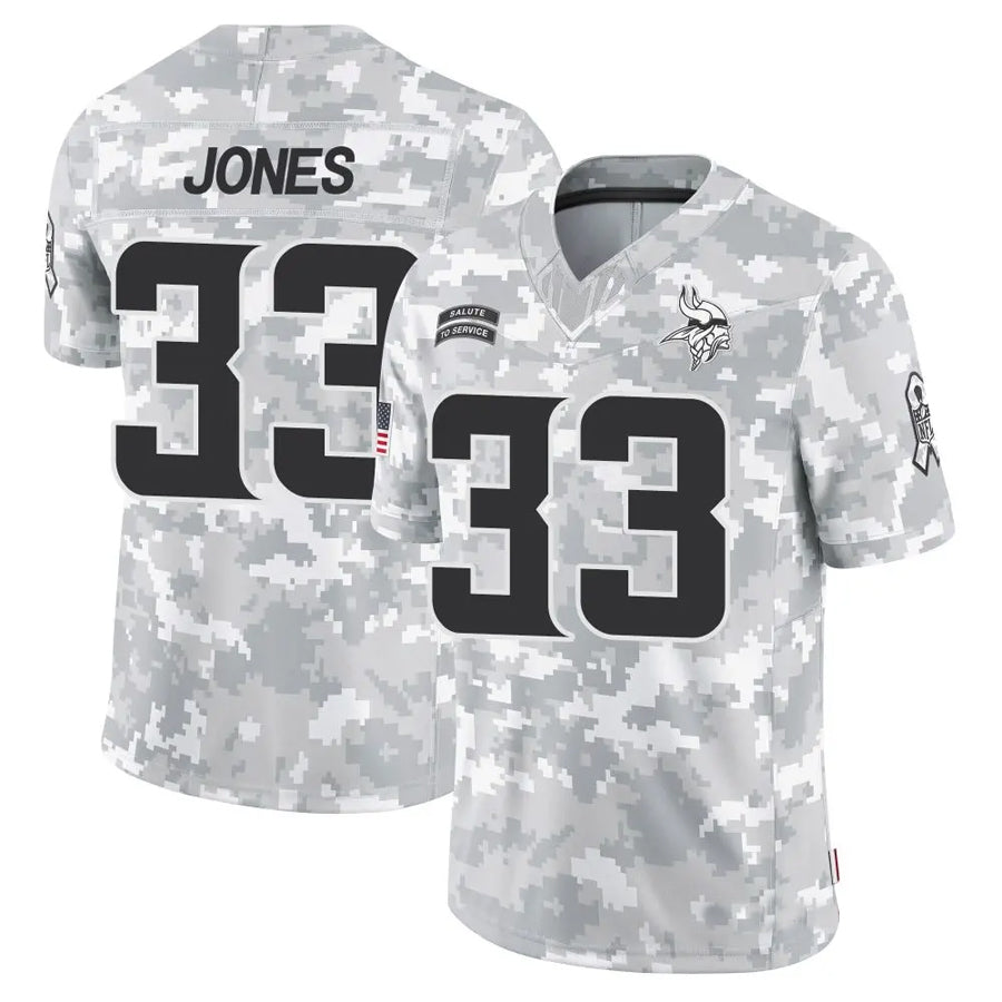 tocy MN.Vikings #33 Aaron Jones Player Arctic Camo Salute to Service Limited Stitched Jerseys