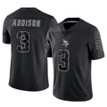 tocy MN.Vikings #3 Jordan Addison Player Black REFLECTIVE Limited Stitched Jerseys