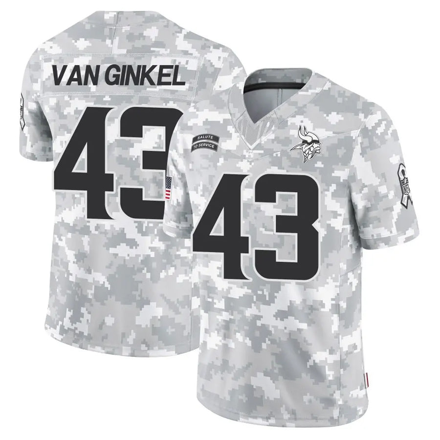tocyMN.Vikings #43 Andrew Van Ginkel Player Arctic Camo Salute to Service Limited Stitched Jerseys
