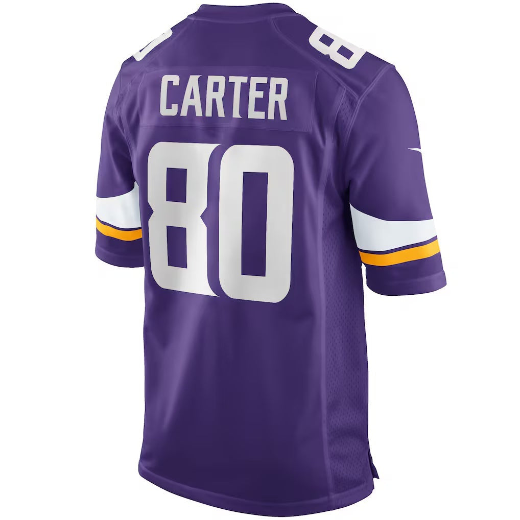 tocy MN.Vikings #80 Cris Carter Purple Game Retired Player Stitched Jerseys