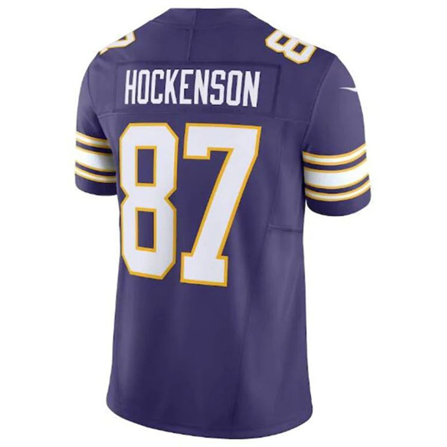 tocy MN.Vikings #87 T.J. Hockenson Classic Vapor F.U.S.E. Limited Player Jersey - Purple American Stitched Jerseys