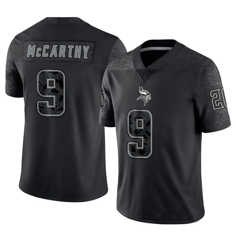 tocy MN.Vikings #9 J.J. McCarthy Player Black REFLECTIVE Limited Stitched Jerseys