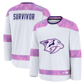 Tocy N.Predators White Hockey Fights Cancer Survivor Practice Jerseys