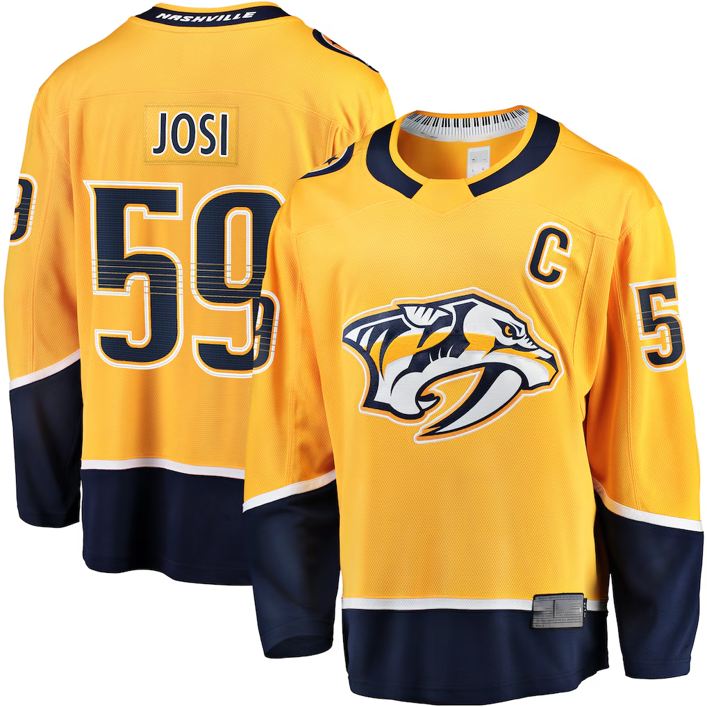 Tocy N.Predators #59 Roman Josi Gold Home Breakaway Jerseys