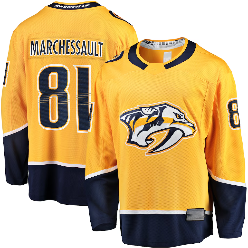 Tocy N.Predators #81 Jonathan Marchessault Gold Breakaway Jerseys