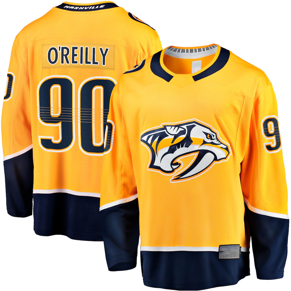 Tocy N.Predators #90 Ryan O'Reilly Gold Breakaway Jerseys