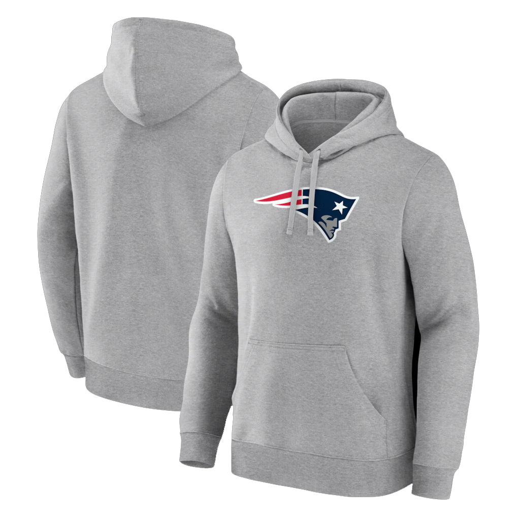 Tocy NE.Patriots Gray LOGO Pullover Hoodies Home Game Blank Player Stitched Jerseys