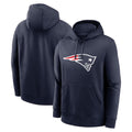 Tocy NE.Patriots Navy LOGO Pullover Hoodies Home Game Blank Player Stitched Jerseys