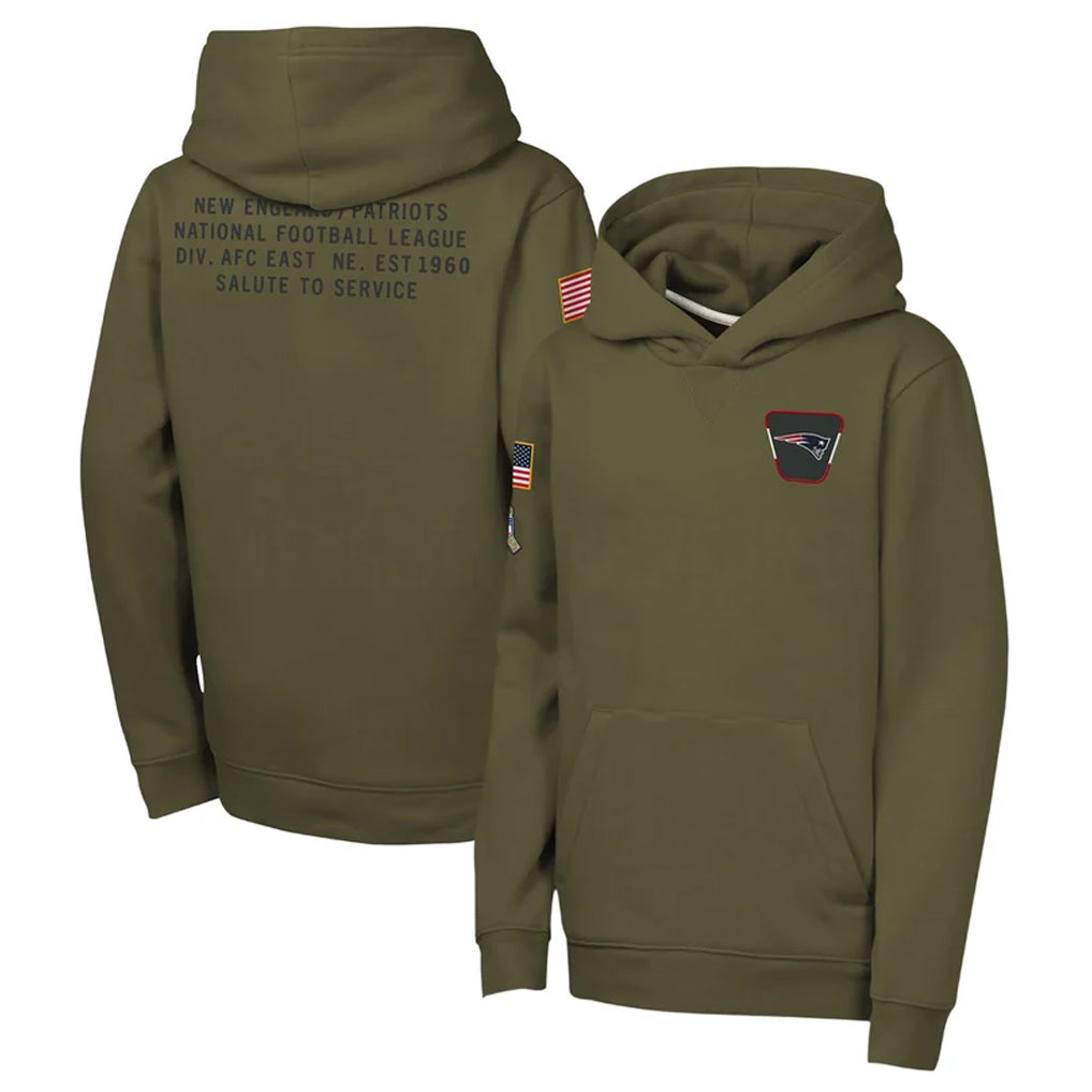 Tocy NE.Patriots Olive Salute to Service Pullover Hoodies Limited Blank Player Stitched Jerseys