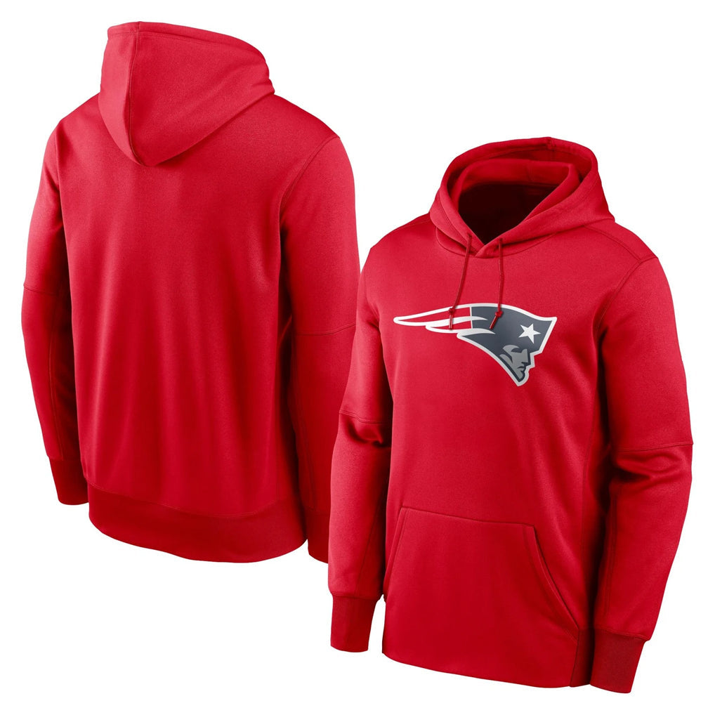 Tocy NE.Patriots Red LOGO Pullover Hoodies Home Game Blank Player Stitched Jerseys