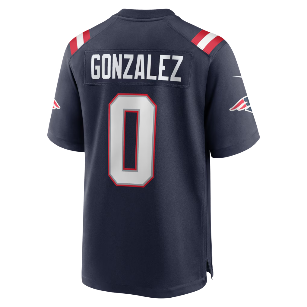 tocy NE.Patriots #0 Christian Gonzalez Navy Team Game Stitched Jerseys