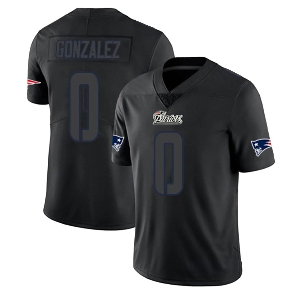 Tocy NE.Patriots #0 Christian Gonzalez Player Black Impact LImited Home Game Stitched Jerseys