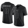 tocy NE.Patriots #0 Christian Gonzalez Player Black Reflective Limited Stitched Jerseys