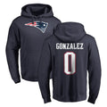 Tocy NE.Patriots #0 Christian Gonzalez Player Navy LOGO Pullover Hoodies Home Game Stitched Jerseys