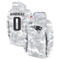 tocy NE.Patriots #0 Christian Gonzalez Player Salute to Service Hoodies Stitched Jerseys