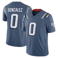 tocy NE.Patriots #0 Christian Gonzalez Player Storm Blue Rivalries Collection Limited Stitched Jerseys