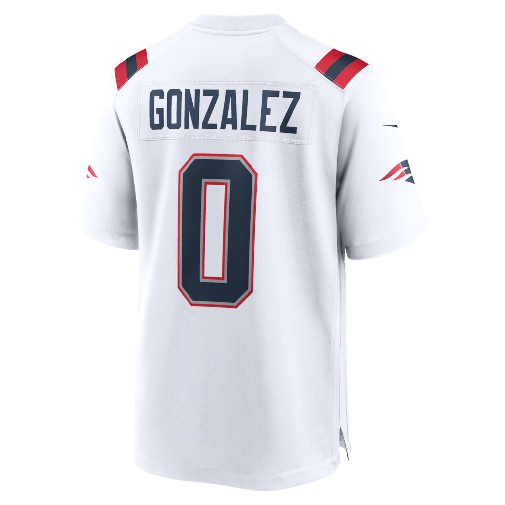 tocy NE.Patriots #0 Christian Gonzalez White Game Stitched Jerseys
