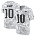 tocy NE.Patriots #10 Drake Maye Player Arctic Camo Salute to Service Limited Stitched Jerseys