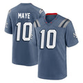 Tocy NE.Patriots #10 Drake Maye Player Blue Rivalries Collection Home Game Stitched Jerseys