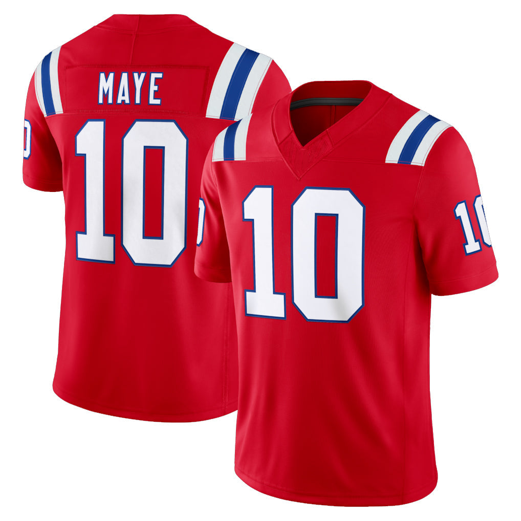 Tocy NE.Patriots #10 Drake Maye Player Red Limited Vapor F.U.S.E. Home Game Stitched Jerseys